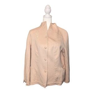 Chado Ralph Rucci Womens Blazer Button Down Coat 100% Cashmere Pink Size 6